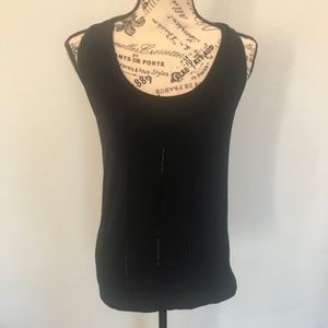 Fabletics Black Fitted Razor Back Tank Top Sz M